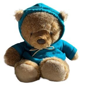 Emotions Teddy Bears Plush Hooded Shirt Stuffed Animal Adorable Brown 18”‎ Vtg
